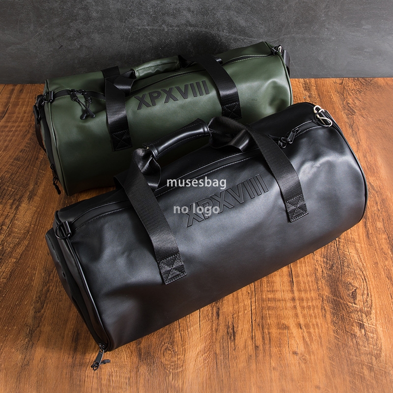 Fitness bag Male and female PU leather large capacity handbag fashion brand dry wet separation swimming sports bag travel luggage bag