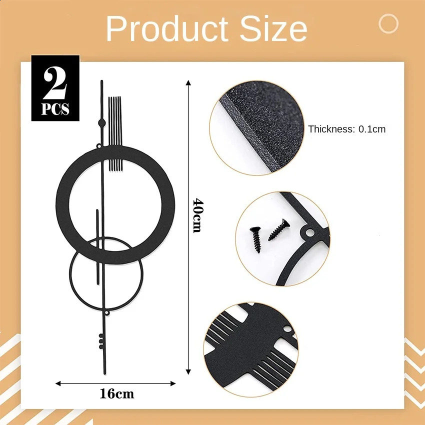 1/2pcs Metal Wall Decor Hanging Wall Art Minimalist Abstract Hollow Vertical Decorations Wall Sculptures Geometric Wall Hanging 240816 - view 6
