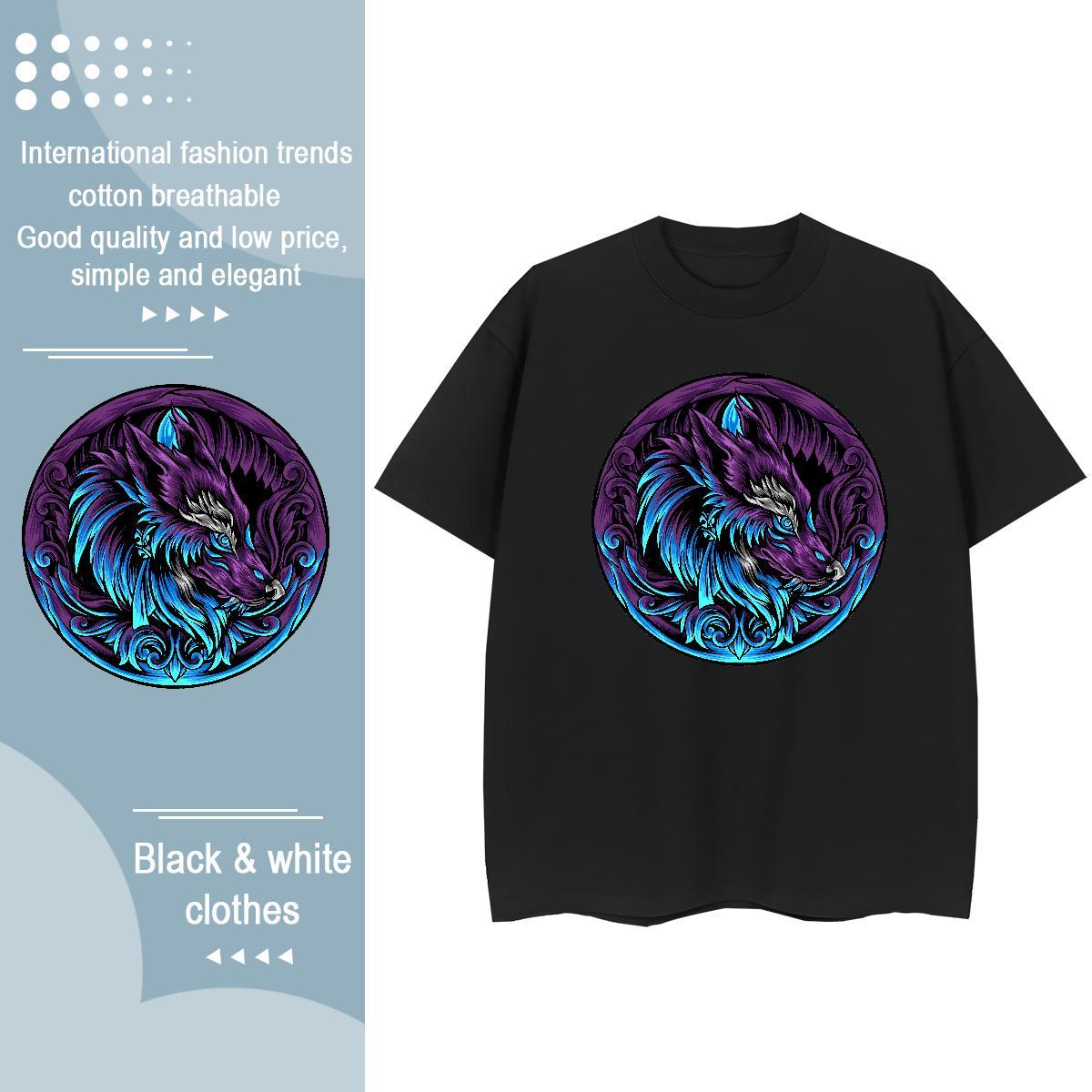 Designer Woman T Shirts Breathable Crew Neck 100% Cotton 230g Women Tees Floral Print wolf Sports Street Wear Loose Polos