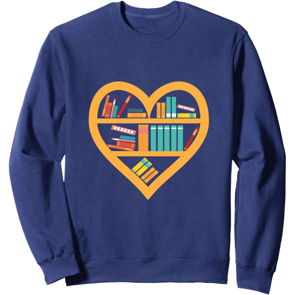 Long Sleeve Shirts for Men sweatshirt I - Heart Love Books Gift Reading Club Sweatshirt Tee Streetwear Casual tops clothes