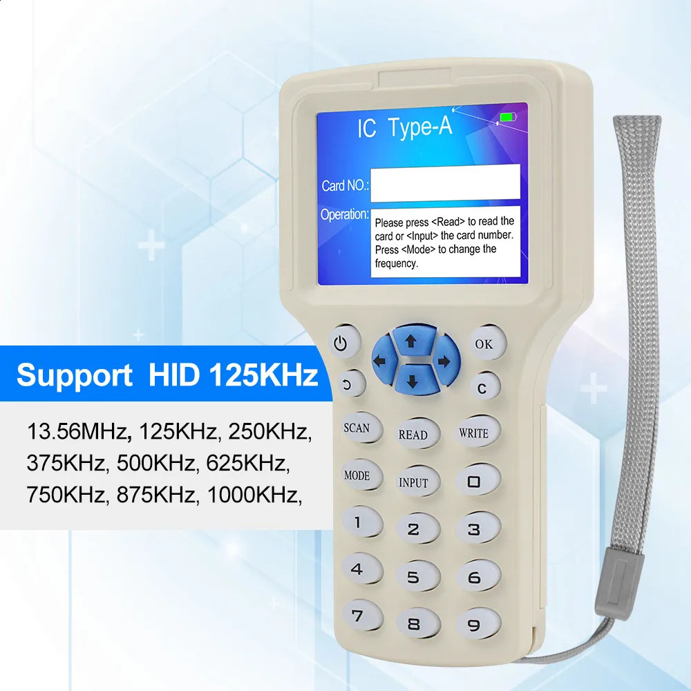10 English Frequency RFID Copier Duplicator 125KHz Key fob NFC Reader Writer 13.56MHz Encrypted Programmer USB UID Copy Card Tag 240813