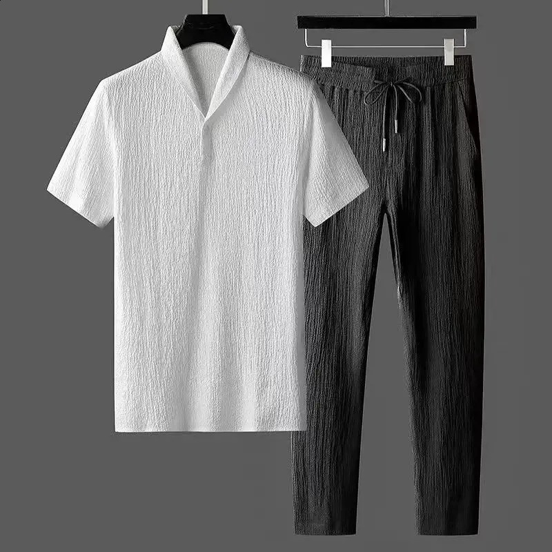 Summer Mens Casual Set T-shirtPants Two piece Mens Sportswear Jogger Athletics Fashion Sportswear 240827