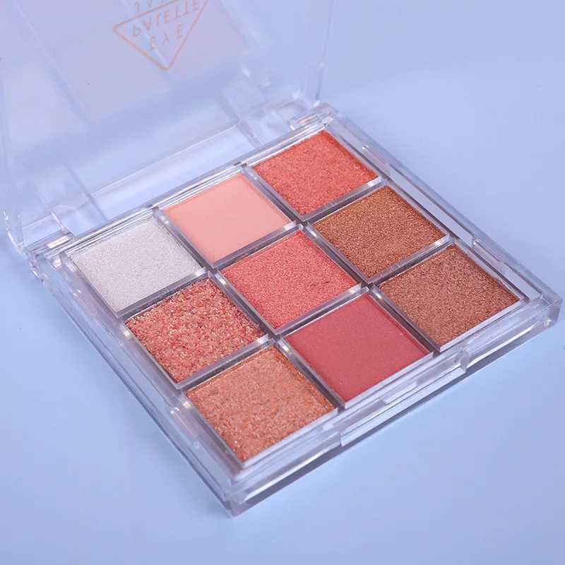 Orange Snowflake Shiny 9-Color Pink Eye Shadow Palette Women Diamond Glitter Matte Eyeshadow Waterproof Charming Eyes MakeupW241212