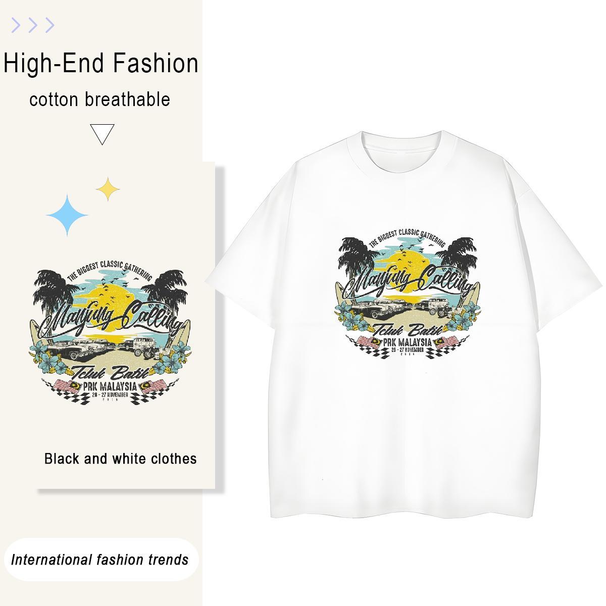 Brand Woman T Shirts 230g Pure Cotton Short sleeve Soft Hip Hop car Women Tees Unisex Cartoon Print Clothes