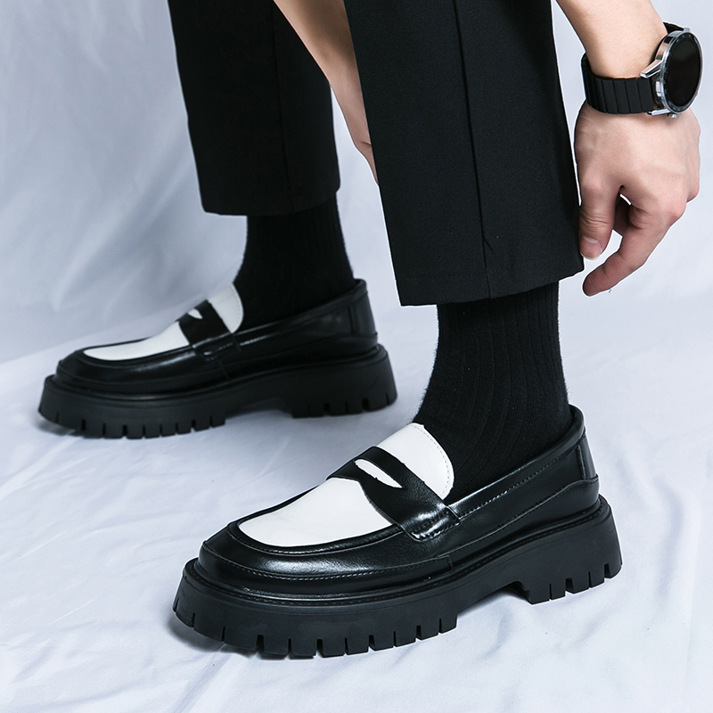 STRONGSHEN Men Handmade Leather Platform Loafers Fashion Slip On Mocassin Business Shoes Homme Zapatos De Hombre