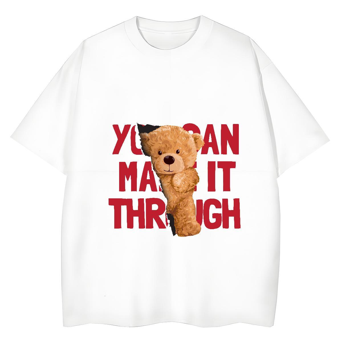 Casual New T-Shirts Breathable Soft 100% Cotton 230g Tshirt for Man Woman DIY Logo bear Daily Wear Comfortable Top Tees