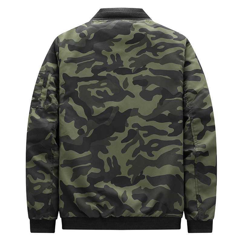 New camouflage bomber jacket mens autumn retro pilot windproof base jacket camping wear-resistant work jacketW240711