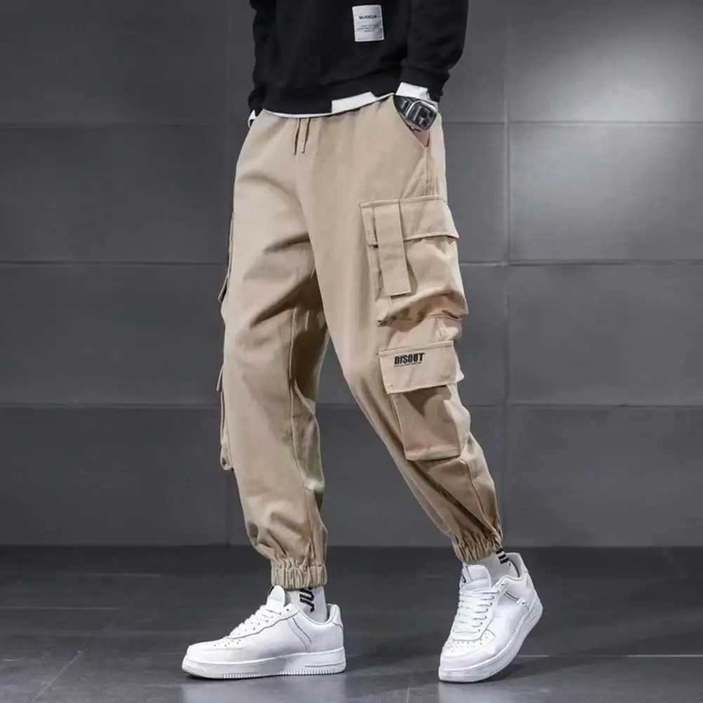 Cargo Pants Men Hip Hop Harem Pants Harajuku Jogger Sweatpant Fleece Lined Cargo Pants Trousers Male Pants pantalones hombreM240815