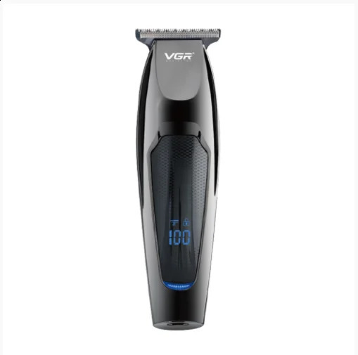 VGR Hair Trimmers Clipper for Men Barber LCD Display Stainless Steel Blade 120 Minutes of Use Time Cutting Machine 240813