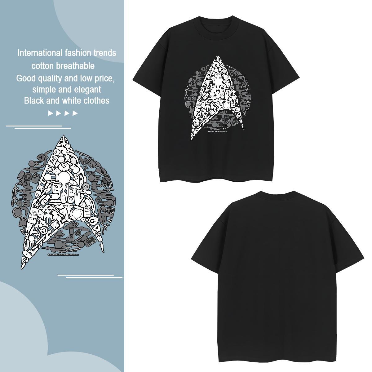 Men T Shirts 230g 100% Cotton Hand drawn Street Casual Breathable Short Sleeve Skull Tshirts Casual New Designer Tops