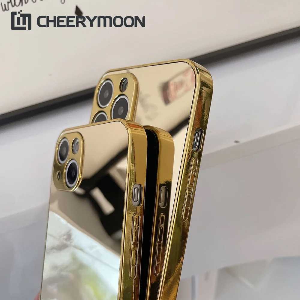Hot Luxry Electroplating Silver Gold Mirror Case For iPhone 15 14 13 12 11 Pro Max iPhone15 14Pro Plus 12Promax Protector CoverM240816
