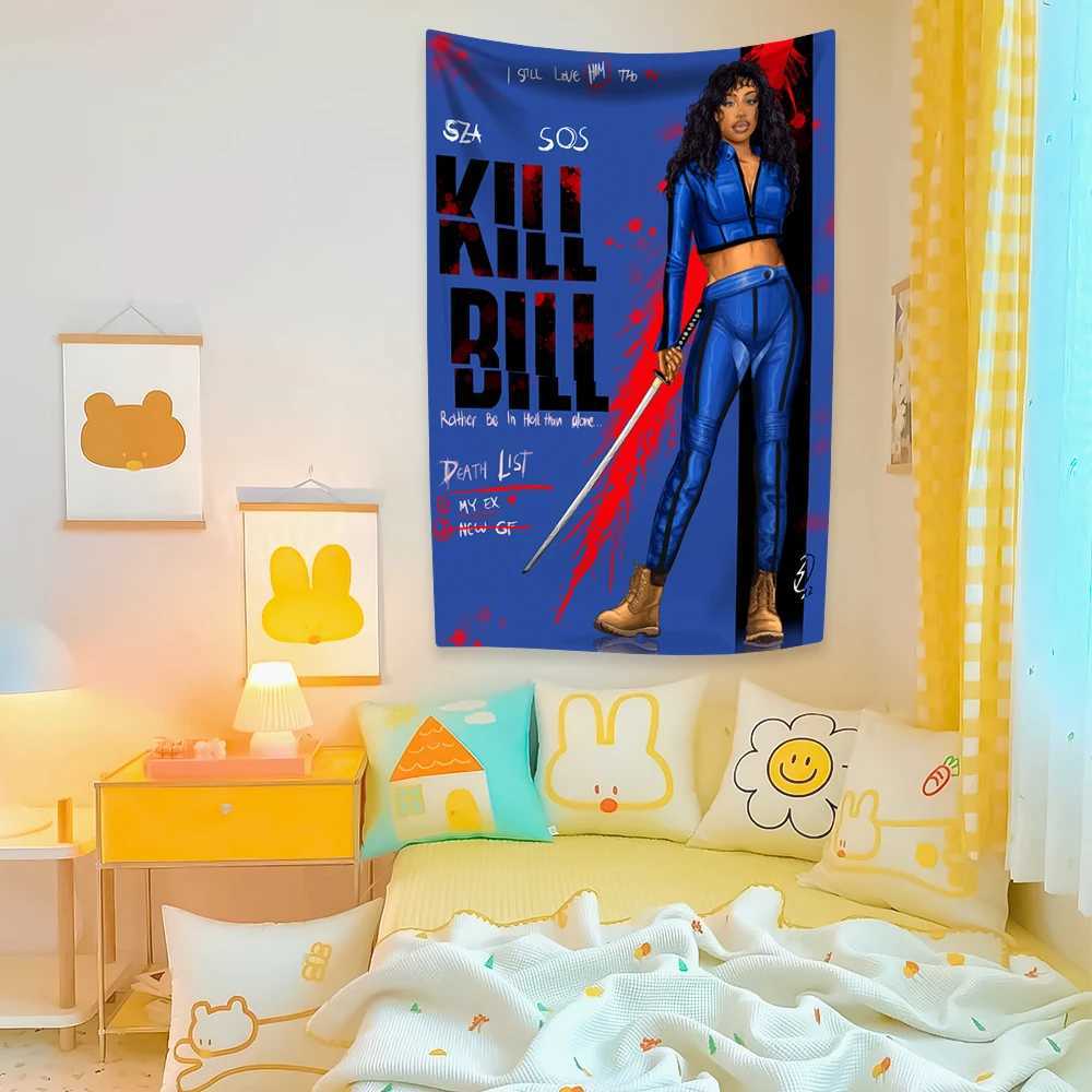 American Pop Singer Tapestry SZA Album Poster Home Decoration Wall Hanging Background Cloth Bedroom Dormitory Decor Sofa Blanket Y240816