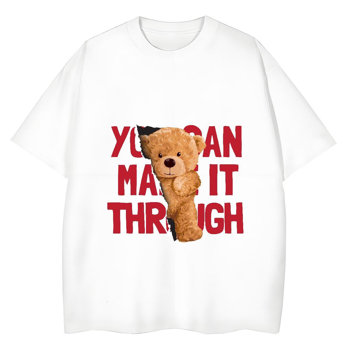 Casual New T-Shirts Breathable Soft 100% Cotton 230g Tshirt for Man Woman DIY Logo bear Daily Wear Comfortable Top Tees