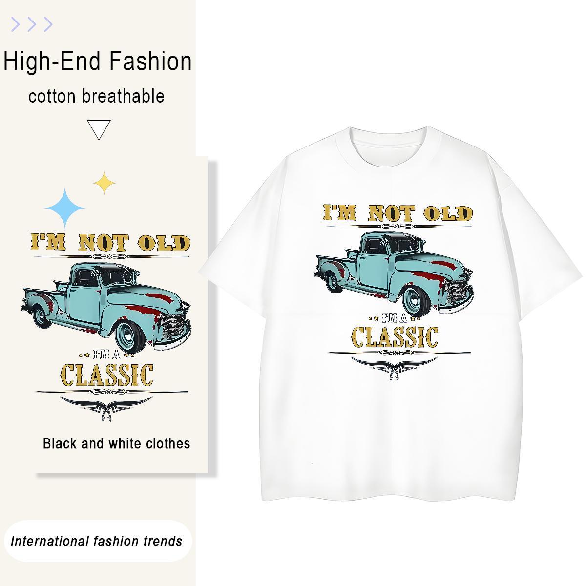 2024 T-Shirts 100% Cotton 230g Round Neck Short Sleeve Sports Street Wear car Lady T shirt Nice Black Oversized Top Shirts