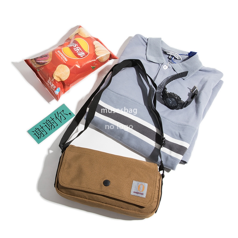 Japanese fashion canvas small mobile phone bag casual men's tooling wind crossbody bag personality shoulder bag trend small body bag