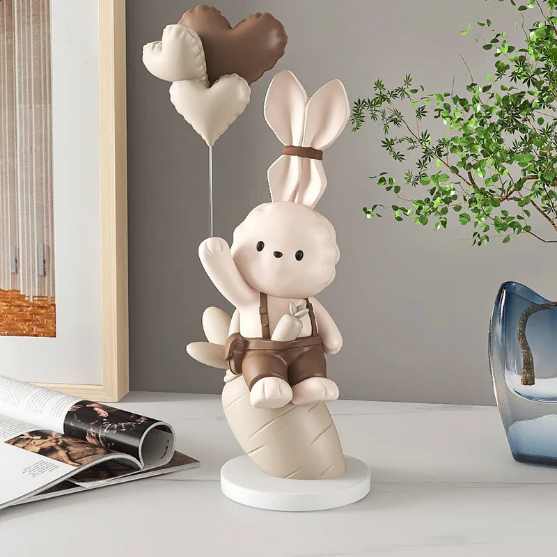 Creative Radish Rabbit Resin Table Accessories Store Office Desk Sculpture Crafts Home Livingroom Cabinet Figurines Decoration 240816