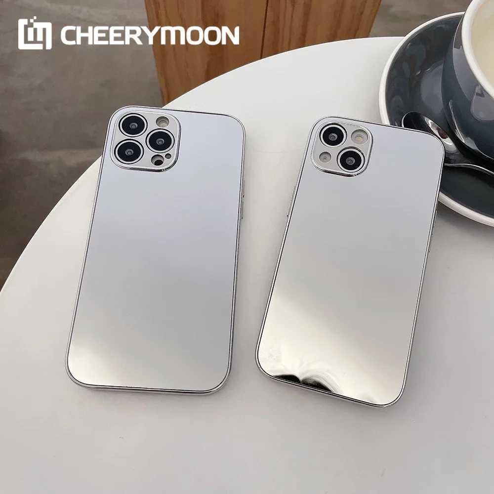 Hot Luxry Electroplating Silver Gold Mirror Case For iPhone 15 14 13 12 11 Pro Max iPhone15 14Pro Plus 12Promax Protector CoverM240816