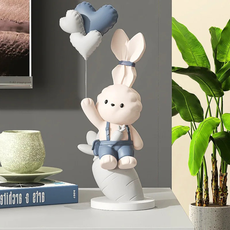 Creative Radish Rabbit Resin Table Accessories Store Office Desk Sculpture Crafts Home Livingroom Cabinet Figurines Decoration 240816