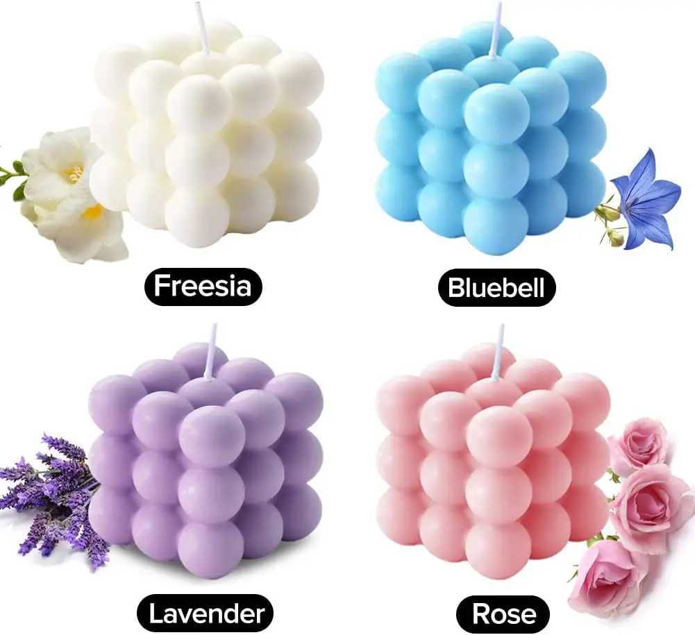 Aokala Scented Bubble Cube Candles for Home Decor Scented Soy Wax Candle Aesthetic Room Decor Pastel Decorative Candles Gifts Y240815