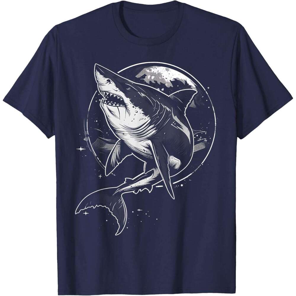 2025S Fashion Designer T Shirt For Mens Shark Moon Gifts Funny Graphic Tees T Shirt Shirts Tshirt Casual Tops Clothes Short Sleeve