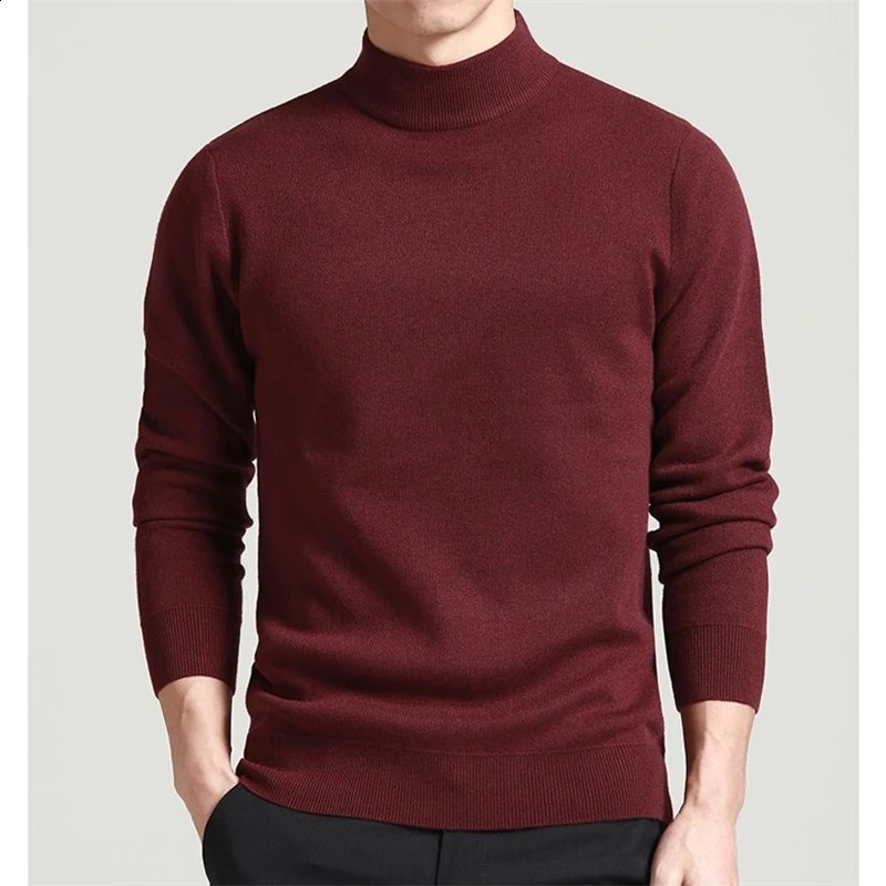 Men Sweater Solid Pullovers Mock Neck Spring And Autumn Wear Thin Fashion Undershirt Size M to 4XL Men Clothing 240816