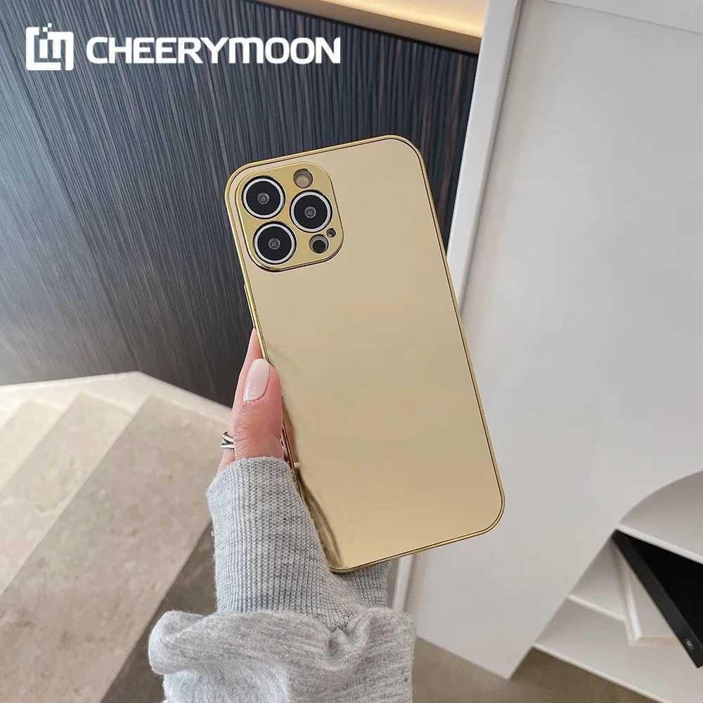 Hot Luxry Electroplating Silver Gold Mirror Case For iPhone 15 14 13 12 11 Pro Max iPhone15 14Pro Plus 12Promax Protector CoverM240816