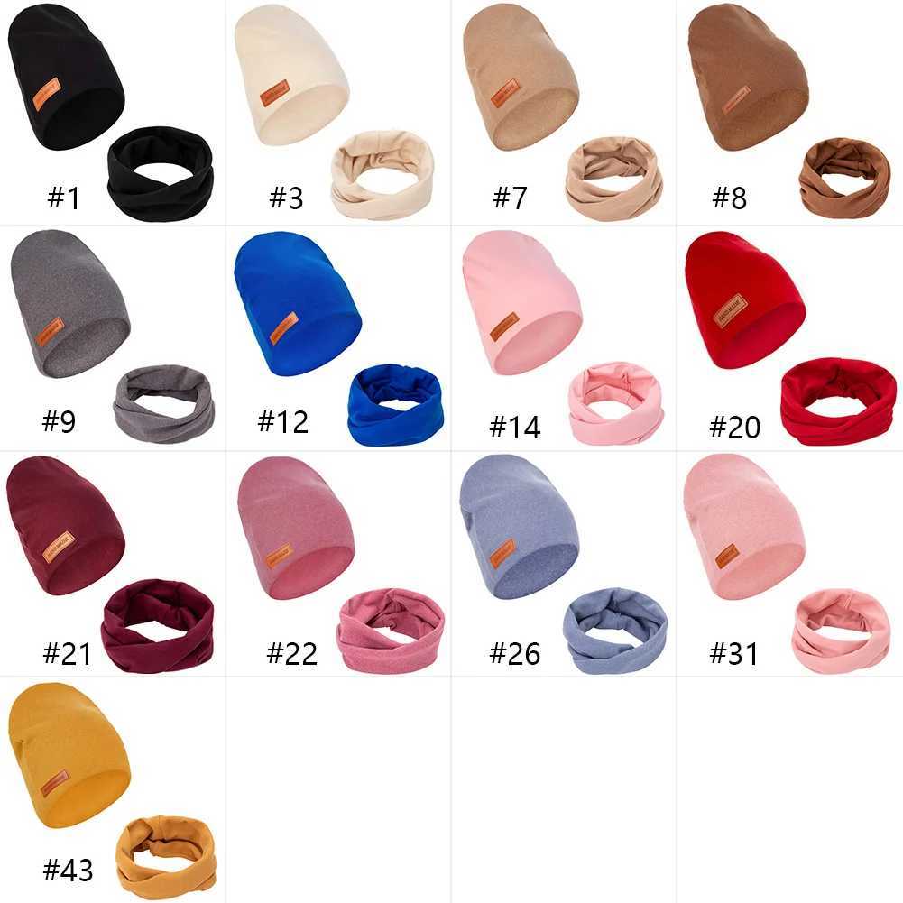 2Pcs/Lot Faux Cashmere Baby Turban Hats Scarf Set Newborn Kids Leather Stick Winter Double Layers Caps Bonnets Fashion Headwraps LX241018