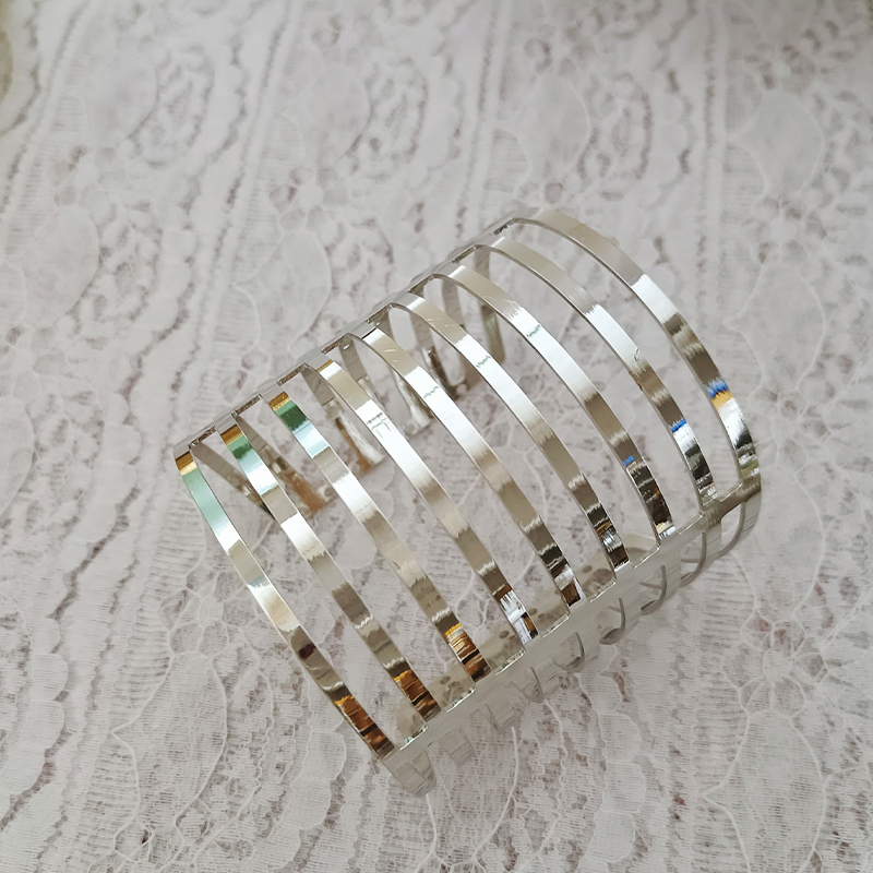 New Bracelet Metal Bracelet Exaggerated Mirror Wide Bracelet Punk Style Bracelet Smooth Plain Circle European and American Trendy Bracelet