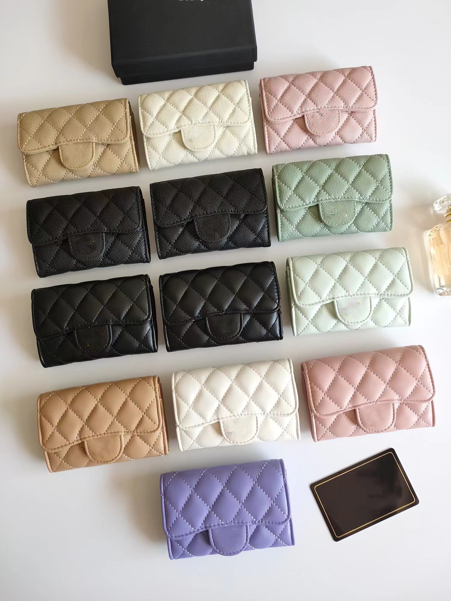 Sheepskin Designer small wallet Women Leather coin purse Card Holder flap wallet Luxury Brand Fashion Caviar small purse Key Pouch Business card holder wallet 214
