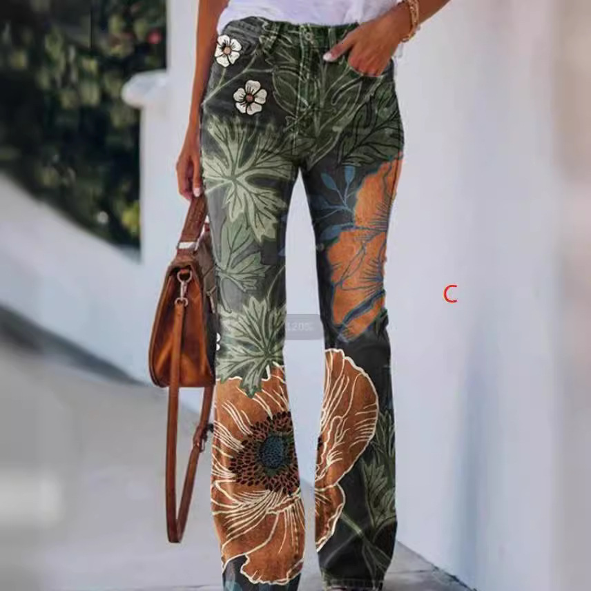 2022 Imitation Large Casual Long Pants Thin Jeans Women's