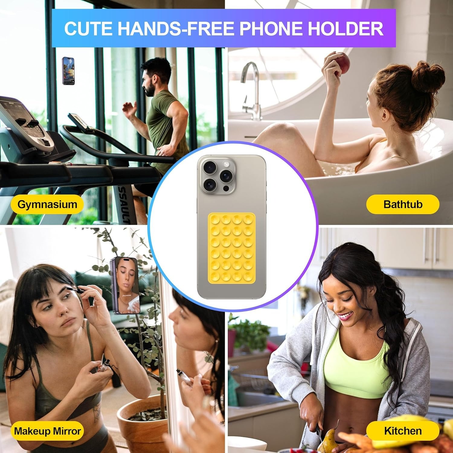 3M Adhesive Silicone Rubber Sucker Pad Suction Cup Mount Silicon Accessory For Phone Case iPhone Hands-Free Fidget Toy Mirror Shower Phone Holder Vide