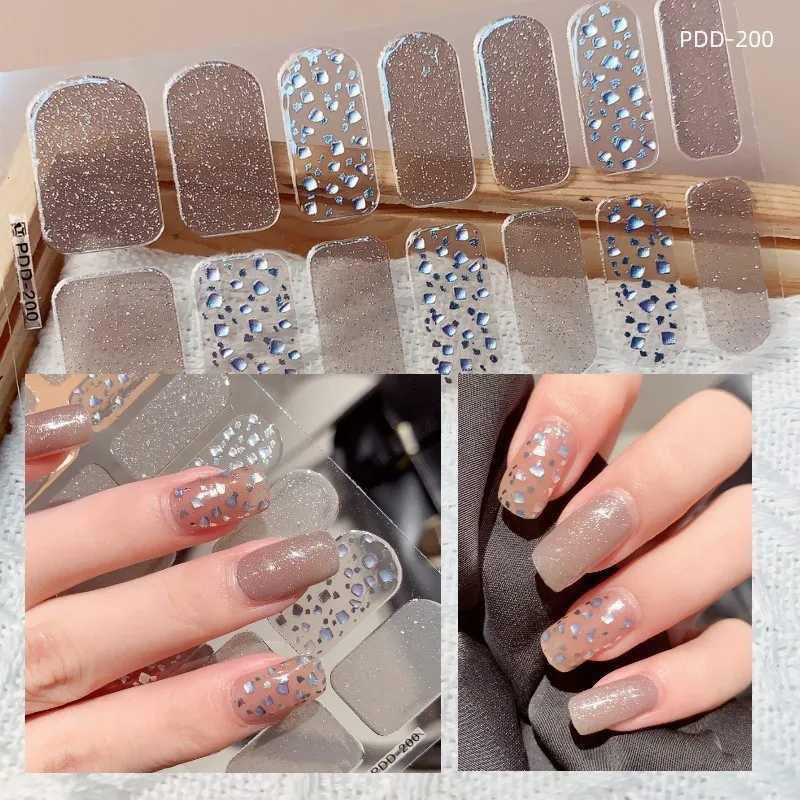 14Tips Water Droplets Nail Stickers Star Adhesive Full Cover Stickers Art Gel Nail Wraps Nude Color DIY Manicure Arts DecalsXJ250120