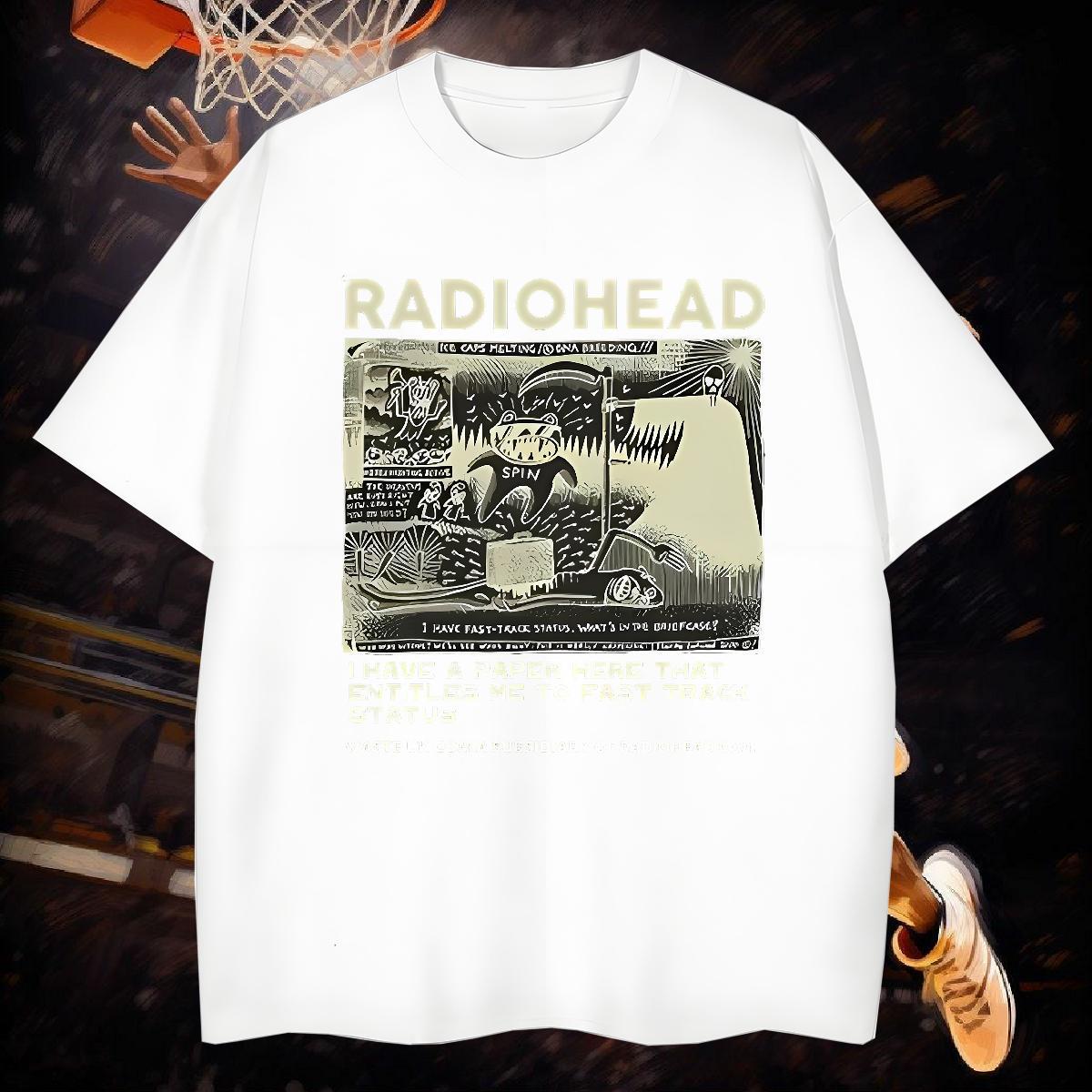 2024 Men Clothes T-Shirt 230g Pure Cotton Summer Casual english Crew Neck Breathable T Shirts Men Soft Cartoon Print Tops Shirt