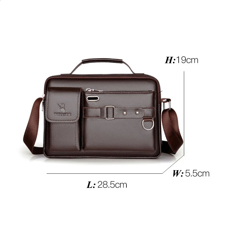 Men Briefcase Bag High Quality Business PU Leather Shoulder Messenger Bags Office Handbag 14 inch Laptop bag 240816CJ