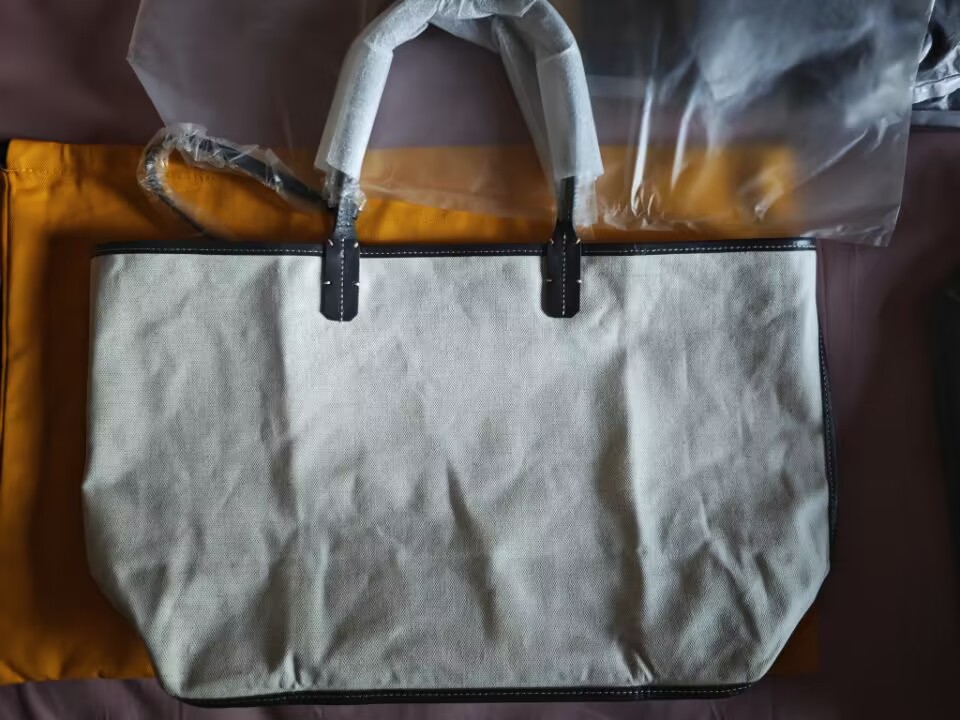 women real leather handbag Large tote bag soft canvas shopping bag with small pouch dustbag