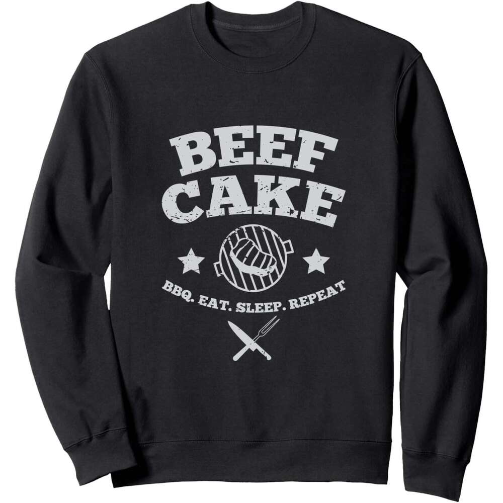 Long Sleeve Shirts For Men Sweatshirt Beef Cake Bbq, Eat, Sleep, Repeat Meat Lover Gift Sweatshirt T Shirt Graphic Tee Streetwear sweatshirts