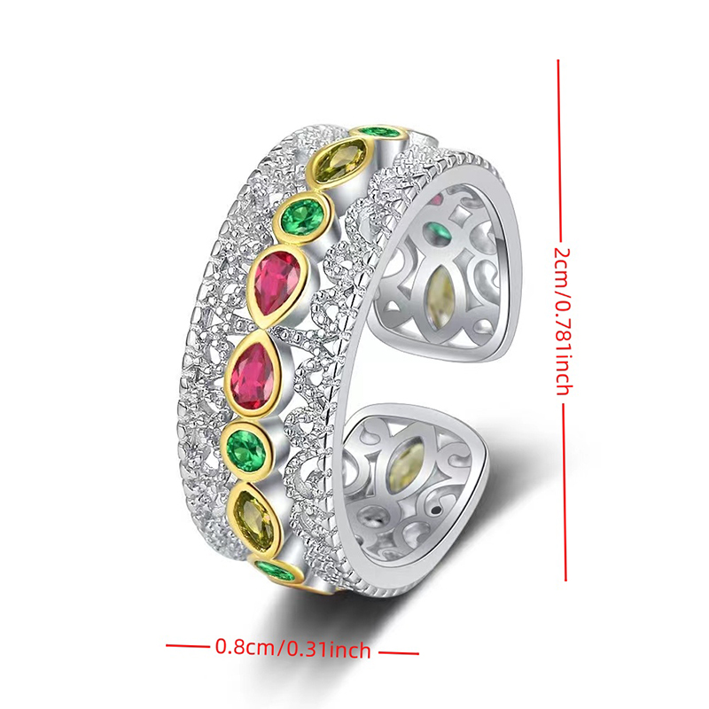 Designer ring vintage court style lace zirconium open ring niche design high sense of simplicity ring engagement wedding ring