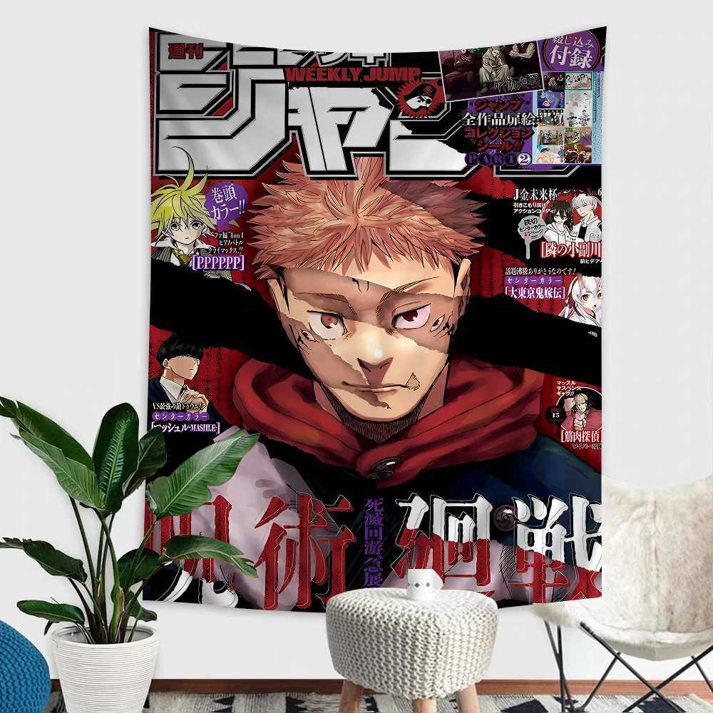 Jujutsu Kaisen Anime Hippie Wall Hanging Tapestries for Living Room Home Dorm Decor Art Home Decor Y240816 - view 6