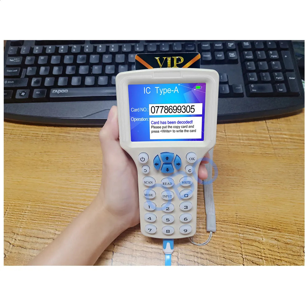 10 English Frequency RFID Copier Duplicator 125KHz Key fob NFC Reader Writer 13.56MHz Encrypted Programmer USB UID Copy Card Tag 240813