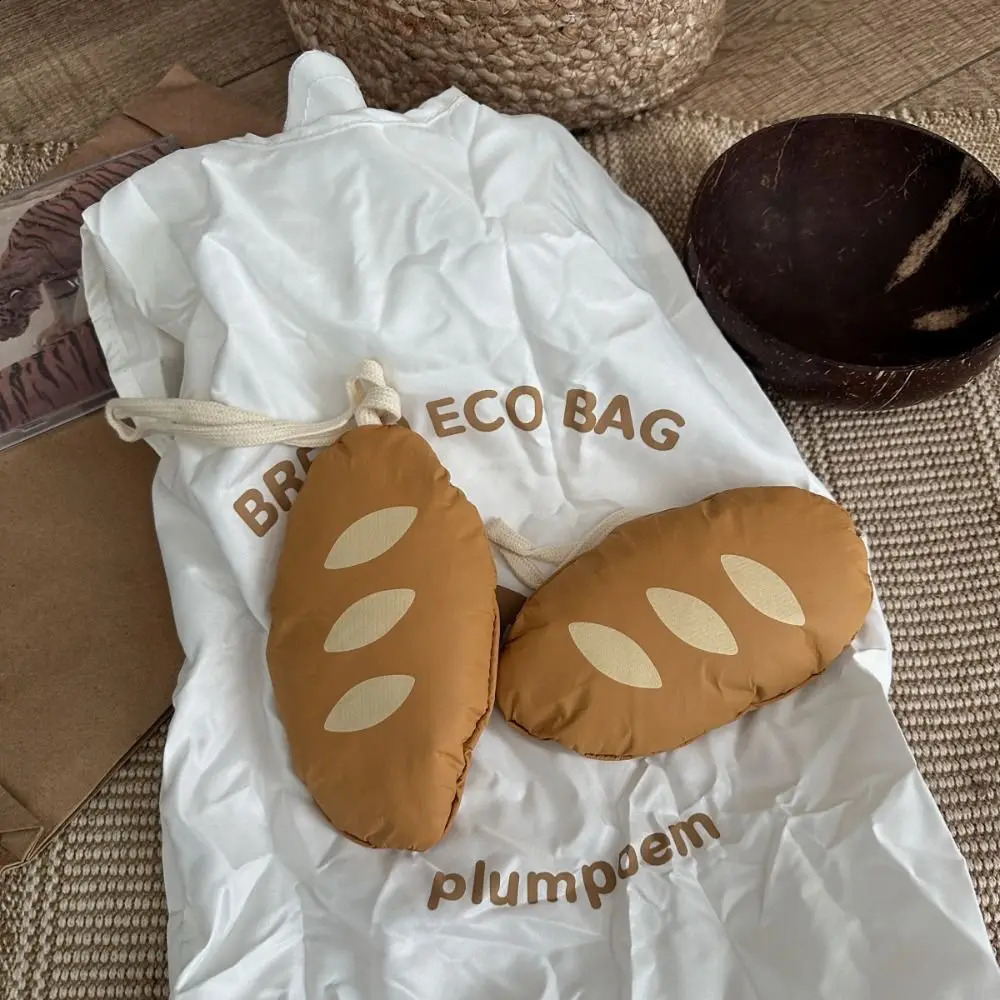 French Bread Foldable New Reusable Shopping Bags Cartoon Eco Tote Portable Travel Shoulder Bag 240816