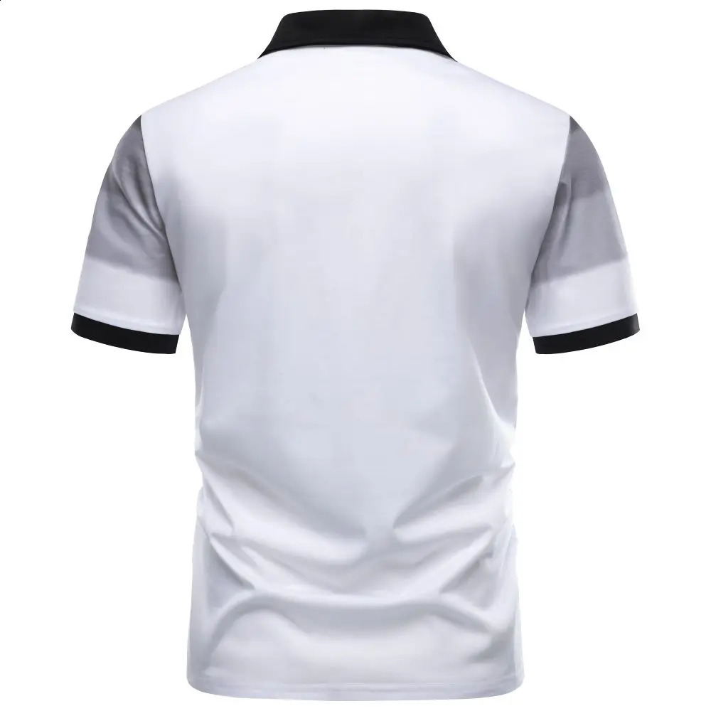 Mens polo shirt gradient casual style button short sleeved mens regular suitable for daily outdoor wear mens polo shirt 240816