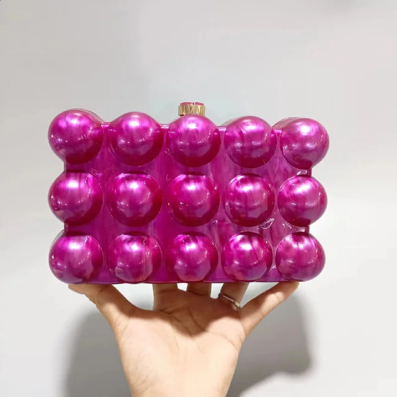 Wavy Pearl Clutch Purse For Women Evening Bag Wedding Party Acrylic Shoulder Crossbody Promotion Fashion Shell Hand Bags 240815