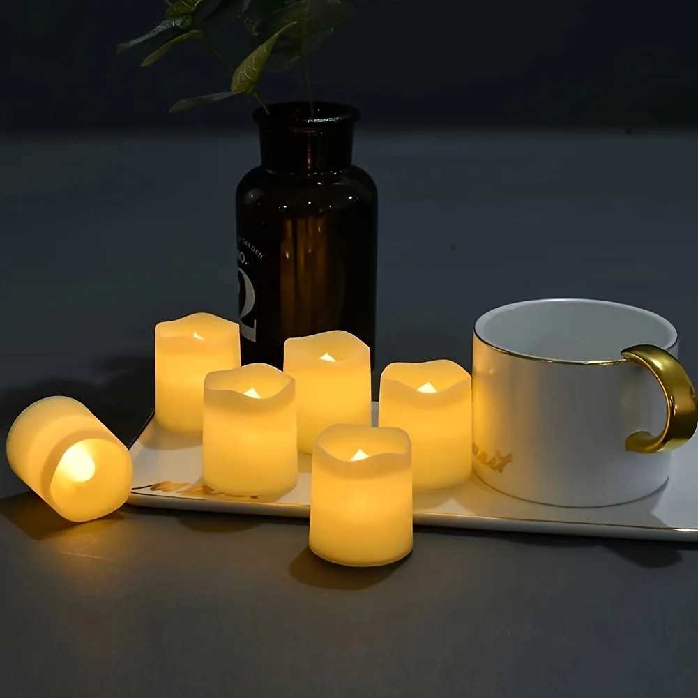 24pcs Flameless Votive Candles Flameless Electric Fake Candle 7Hour Battery Operated LED Tea Lights In Warm White For Wedding Y240815