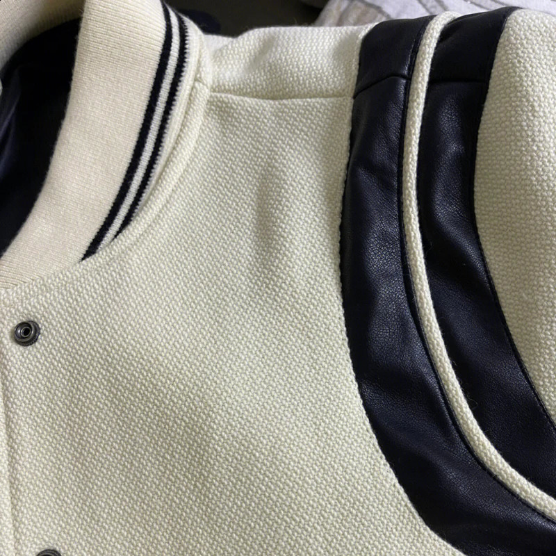 High Street Hiphop Patchwork Jacket Mens Autumn Loose Color Contrast Bomber Jacket Prefabricated Thick Baseball Uniform 240815