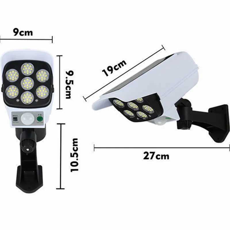 77 LED Solar Light Motion Sensor Security Dummy Camera Wireless Outdoor Flood Light IP65 Waterproof Lamp 3 Mode For Home Garden Y240816