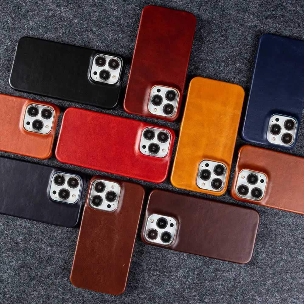 For Case iphone 14 Pro Max Cases Oil Wax Luxury Genuine Leather Cover For Iphone 15 12 11 13 XR XS Max X 8 Plus Phone Shell CapaM240816