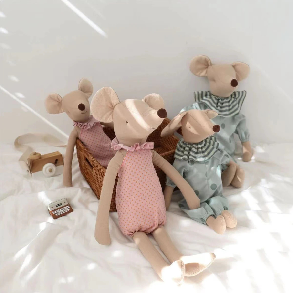 Cute Baby Mouse Plush Toys Stuffed Animal Mouse Dolls Lovely Rat With Clothes Kids Birthday Gifts Toys for Boys Girls Kids Toy 240806