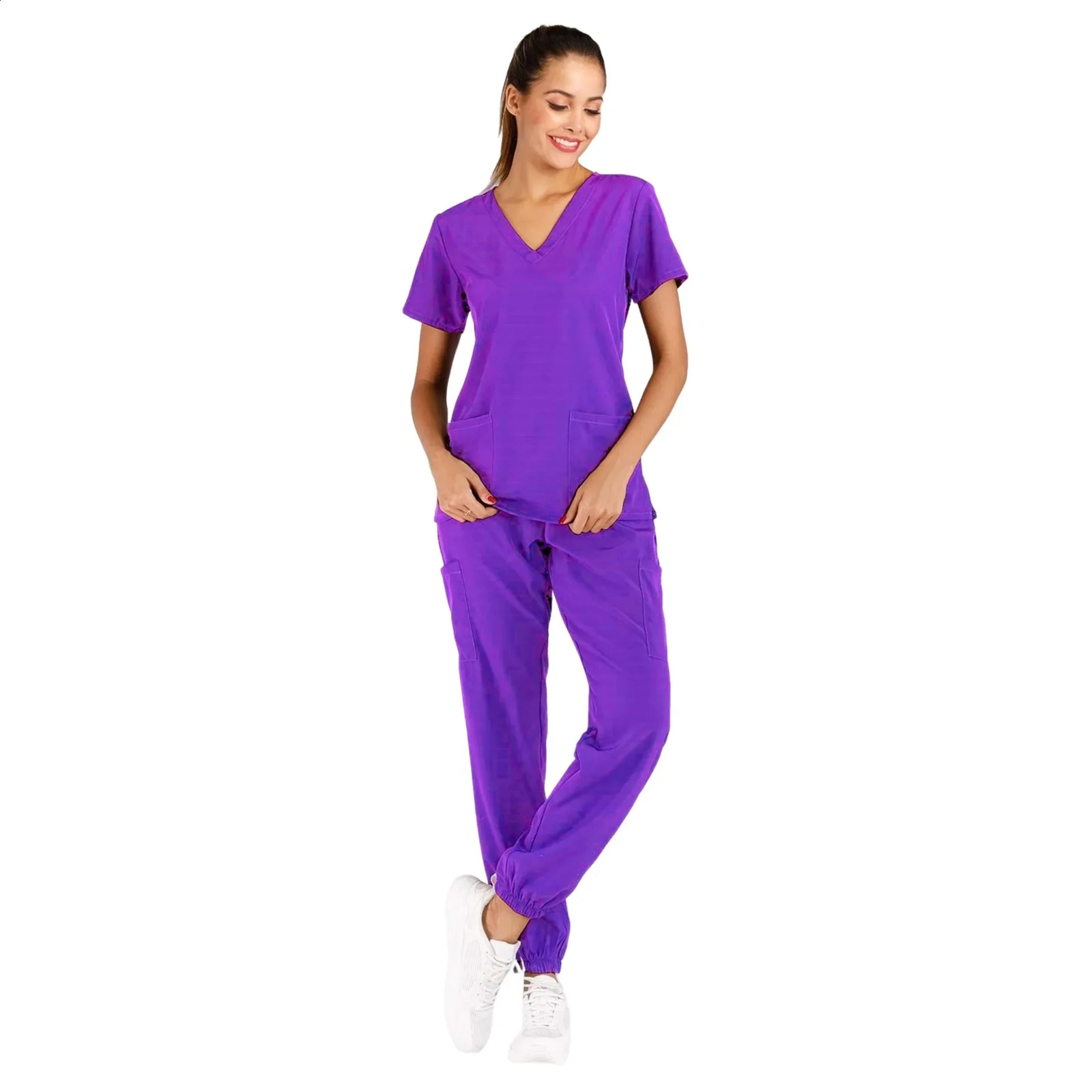Anti-Wrinkle Soft Premium Fabric Polyester Rayon Spandex Washable Nursing Scrub Set for Womens Nursing Scrub Uniforms 240815