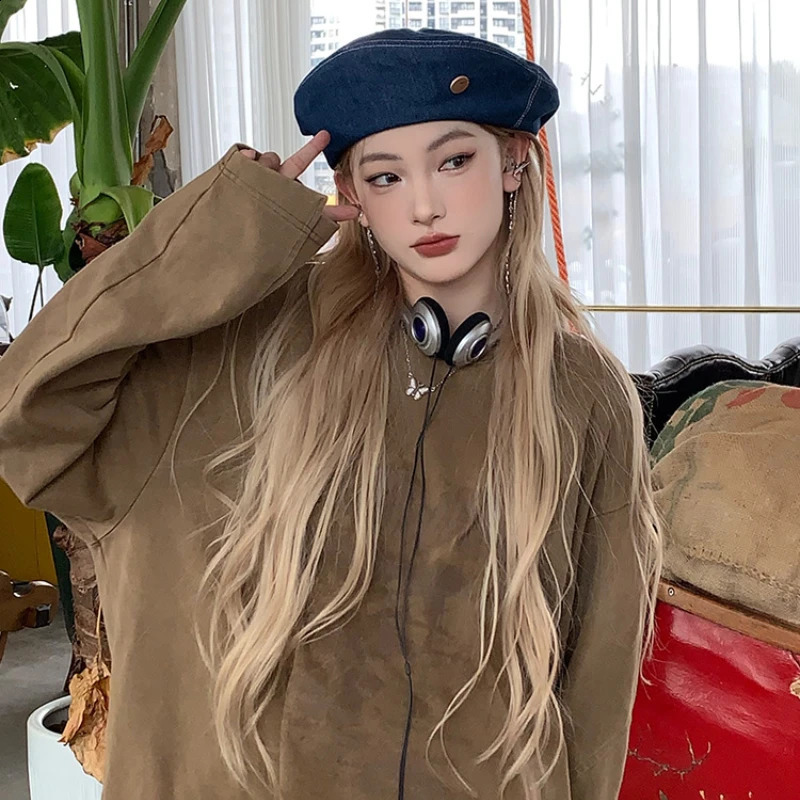 Y2K Women Denim Berets Hats Summer Jeans Beret Painter Hat Female Caps Elegant Lady Girls Octagonal Boinas Para Mujer Bonnet 240807