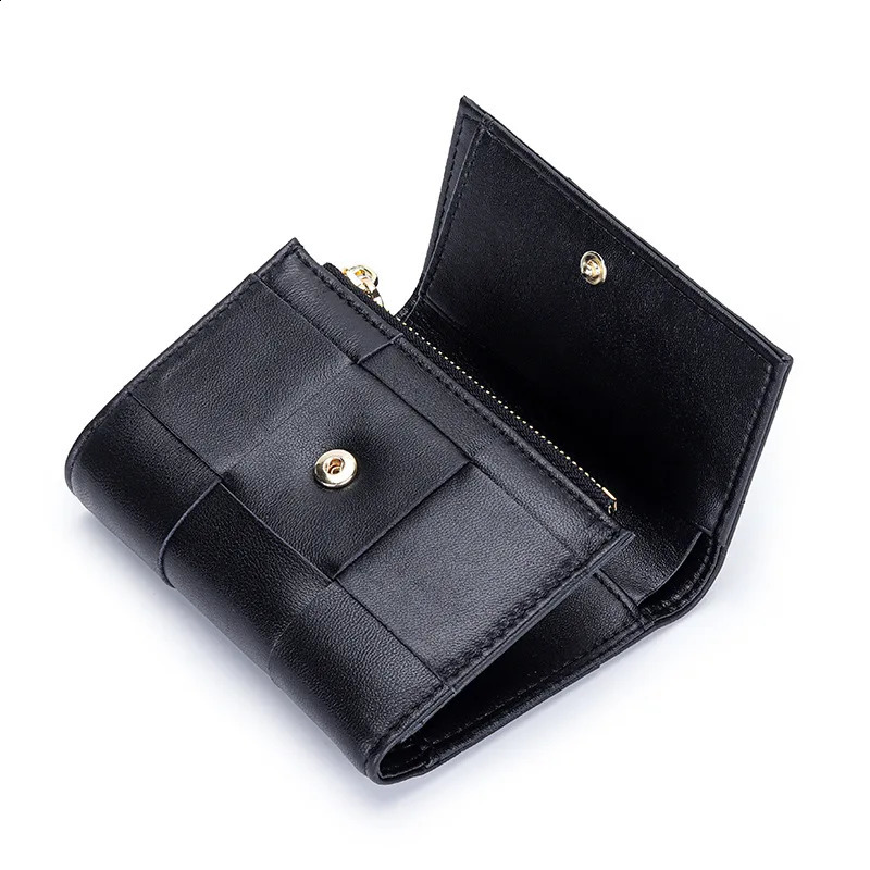 short fashionable genuine leather coin sheepskin woven womens card holder ious 30% discount wallet 240816 74db 4